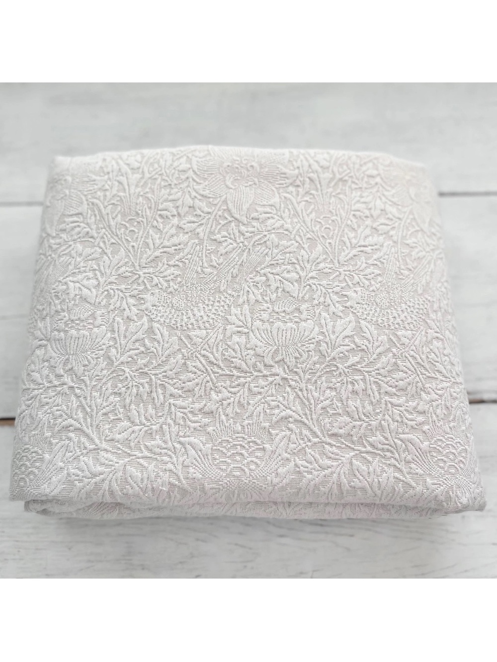 Morris & Co Jacquard Bird Floral Damask Texture Cotton Duvet QUEEN Cover Beige